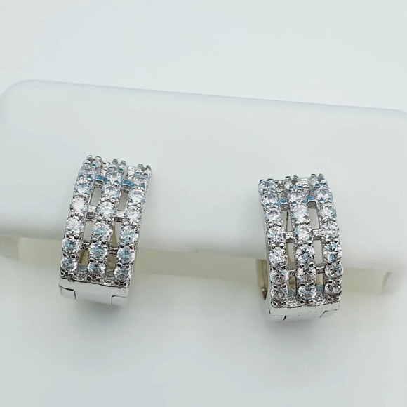 "925 Sterling Silver Cubic Zirconia Earrings, UU1P6A6162 - Picture 10 of 10